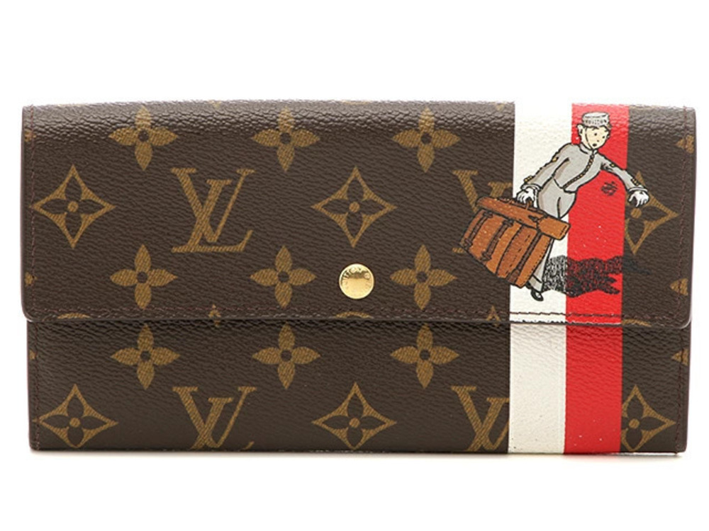 LOUIS VUITTON Portefeuille Sarah Monogram Groom Rouge Red